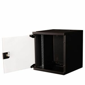 Roline 6U Wandmontierbar Geschlossener Schrank Rackschrank für Netzwerk-Geräte270 mm Rack Depth - Schwarz - Glas, Blech - 