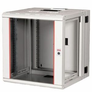Roline 12U Wandmontierbar Geschlossener Schrank Rackschrank für Networking450 mm Rack Depth - Hellgrau - Glas, Stahl, Blec