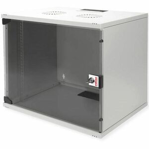 Roline 7U Wandmontierbar Geschlossener Schrank Rackschrank für Networking380 mm Rack Depth - Hellgrau - Glas, Stahl, Blech