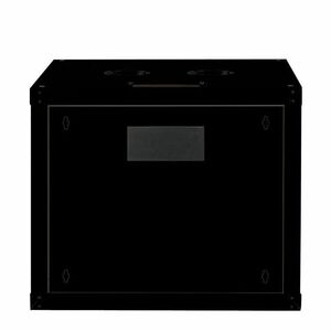 Roline 9U Wandmontierbar Geschlossener Schrank Rackschrank für Netzwerk-Geräte450 mm Rack Depth - Schwarz - Gummi, Blech, 