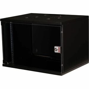 Roline 7U Wandmontierbar Geschlossener Schrank Rackschrank für Gehäuse, Networking380 mm Rack Depth - Schwarz - Glas, Stah