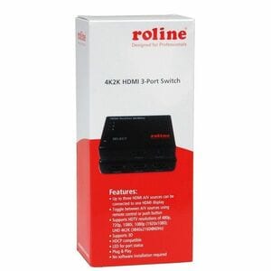 Roline Audio/Video-Schalter - Kabel - 3840 x 2160 - 4K - 2160p - 3 Eingabegerät - 1 Display - Monitor, Projektor, DVD-Play