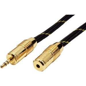 Roline 5 m Klinke Audiokabel - Cable for Audiogerät - Verlängerungskabel - Abschirmung - Golden Beschichteter Stecker - Go