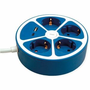 Roline PowerBar Steckdosenleiste - 1 x USB Typ A, 1 x USB Typ C, 4 x Typ F - 3 m Kabel - 250 V AC Voltage - 3,60 kW - Desk