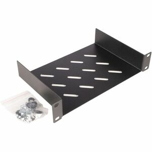 Roline 1U Rackmount Rack-Regal für Speichermedien, Schrank - Schwarz - Stahl, Blech