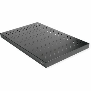 Roline 1U Rackmount Rack-Regal für Speichermedien, Gehäuse, Schrank, Server, Networking - Schwarz - Stahl, Blech - 50 kg M