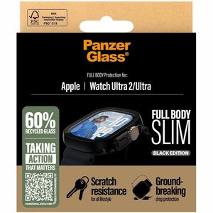 PanzerGlass Snappie Glass Screen Protector for Apple Watch Ultra 2 - Black, Transparent - For OLED Apple Watch - Scratch R