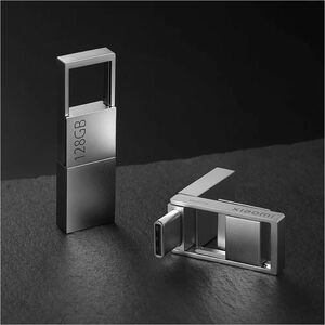 Xiaomi XMUP22YM 128 GB USB 3.2 (Gen 1) Type A, USB 3.2 (Gen 1) Type C Flash Drive - Silver - 150 MB/s Read Speed - 1