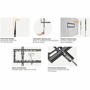 Amer EZW4045T Mounting Bracket for TV, Flat Panel Display - Fine Texture Black - 32" to 70" Screen Support - 99.21 lb (450