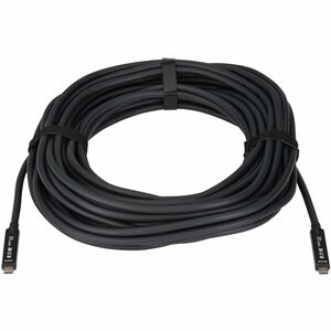 Tripp Lite series U420F-15M USB-C to USB-C Fiber Active Optical Cable, M/M, Black, 15 m (49 ft.) - 49.2 ft (15 m) Fiber Op