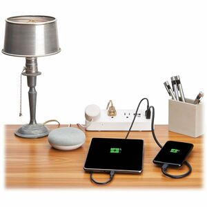 Tripp Lite series Protect It! TLP308U20CLAMP 3-Outlets Surge Suppressor/Protector - White - NEMA 5-15P - 3 x NEMA 5-15R, 1