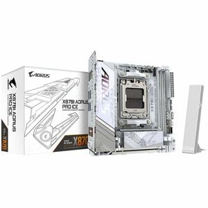 GIGABYTE Ultra Durable X870I AORUS PRO ICE Gaming Desktop Motherboard - AMD X870 Chipset - Socket AM5 - Mini ITX - Ryzen 7