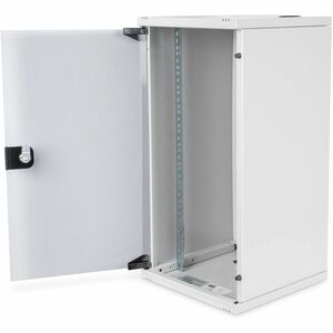 Roline 12U Wall Mountable Enclosed Cabinet Rack Cabinet for Networking270 mm Rack Depth - Light Grey - Glass, Steel, Sheet