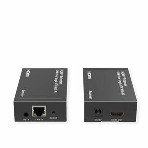 Roline Video Extender Transmitter/Receiver - Wired - 120 m Range - 2 x Network (RJ-45) - 1 x HDMI In - 1 x HDMI Out - 1 - 