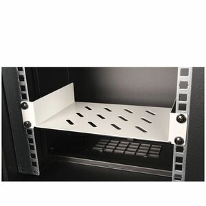 Roline 1U Rack-mountable Rack Shelf for Enclosure - Light Grey - Steel, Sheet Metal