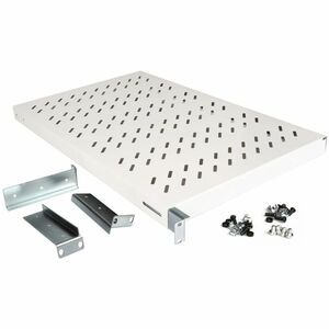 Roline 1U Rack-mountable Rack Shelf for Rack, Networking, Server, Enclosure - Light Grey - Steel, Metal - 50 kg Maximum We