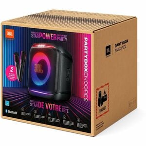 JBL Partybox Encore Portable Bluetooth Speaker System - 100 W RMS - Black - 40 Hz to 20 kHz - Battery Rechargeable - USB - 1