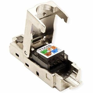 Value Network Connector - 1 x RJ-45 Network - Male - Shielding - Silver