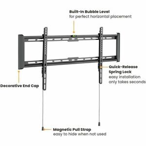 Value Wall Mount for TV - Black - Horizontal - 1 Display(s) Supported - 109.2 cm to 228.6 cm (90") Screen Support - 75 kg 