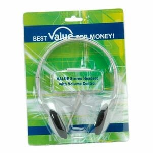 Value Wired Over-the-head Binaural Stereo Headphone - Light Grey - 32 Ohm - 20 Hz to 20 kHz - 1.80 m Cable - Mini-phone (3