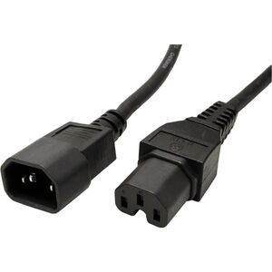 Value Standard-Stromkabel - 3 m - IEC 60320 C14 / IEC 60320 C15 - 250 V AC / 10 A - Schwarz - Hohe Temperaturbeständigkeit