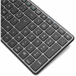 Port Connect Keyboard - Wireless Connectivity - USB Type C Interface - French - AZERTY Layout - Black - Scissors Keyswitch