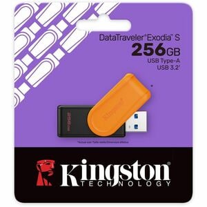 Kingston DataTraveler Exodia S 256 GB USB 3.2 (Gen 1) Flash Drive - Black, Orange - 1