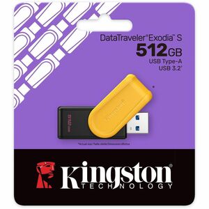 Kingston DataTraveler Exodia S 512 GB USB 3.2 (Geração 1) Unidade Flash - Preto, Amarelo - 1
