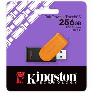 Kingston DataTraveler Exodia S 256 GB USB 3.2 (Geração 1) Unidade Flash - Preto, Laranja - 1