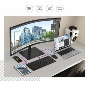 Samsung ViewFinity S34C652UEU 34" Class UW-QHD Curved Screen LED Monitor - 21:9 - Black - 86.4 cm (34") Viewable - Vertica