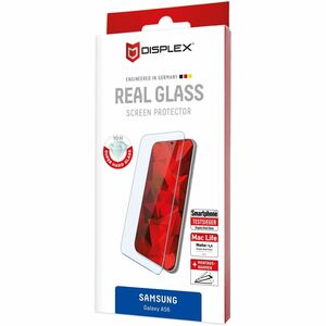 Displex Real Glass 10H, 9H Gehärtetes Glas Displayschutz für Samsung Galaxy A56 - Transparent - 1 - für Super AMOLED Smart
