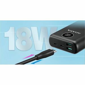 Cargador portátil Adata AP20000QCD-DGT-CBK - Negro - Para Teléfono móvil, Consola de juegos - Litio Polímero (Li-Polímero)
