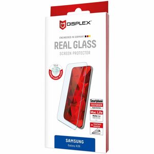 Displex Real Glass 10H, 9H Gehärtetes Glas Displayschutz für Samsung Galaxy A36 - Transparent - 1 - für Super AMOLED Smart
