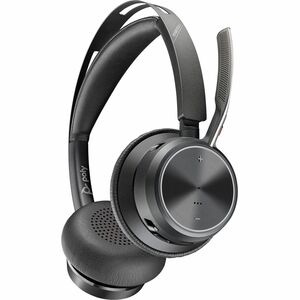 Poly Voyager Focus 2 有线/无线 头戴式 立体声 耳机 - 黑 - Google Assistant, Siri - 双声道 - 上耳式 - 9100 cm - 蓝牙 - 10.2 cm 线缆 - 全向, Discreet技