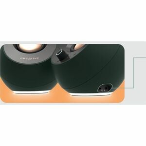 Creative Pebble Pro 2.0 Bluetooth Speaker System - 10 W RMS - Black - Desktop - 1