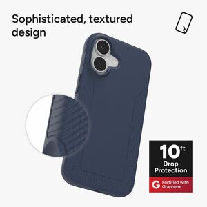 ZAGG Luxe Snap Case for Apple iPhone 17 Smartphone - Textured Grip - Navy Blue - Drop Resistant, Impact Resistant, Scratch