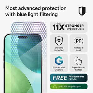 invisibleSHIELD Glass XTR5 Glass, Graphene Screen Protector for Apple iPhone Air - For OLED iPhone Air - Blue Light Reduct