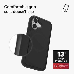 ZAGG Sedona Snap Case for Apple iPhone 17 Smartphone - Flood Black - Impact Absorbing, Drop Resistant, Impact Resistant, S