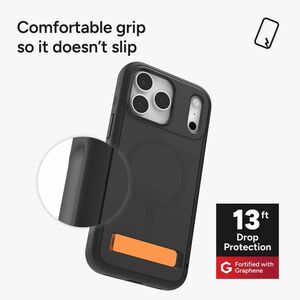 ZAGG Sedona Snap Case for Apple iPhone 17 Pro Max Smartphone - Flood Black - Impact Absorbing, Drop Resistant, Shock Absor