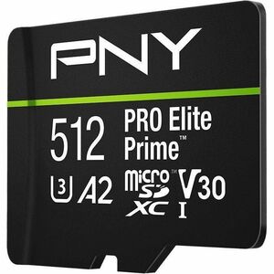 PNY PRO Elite Prime 512 GB Class 10/UHS-I (U3) microSDXC - V30 - 1 - 200 MB/s Lesegeschwindigkeit - 150 MB/s Schreibgeschw