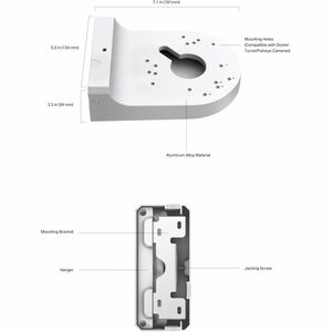 Boîte de Montage VIGI VJB-240 pour Caméra réseau - Blanc - Alliage d'aluminium, Acier laminé à froid galvanisé (SGCC)