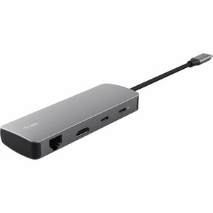 Trust Dalyx USB-Typ C Docking Station für Notebook, Tablet-PC - Ladefunktion - Speicherkartenleser - SD, microSD - Grau - 
