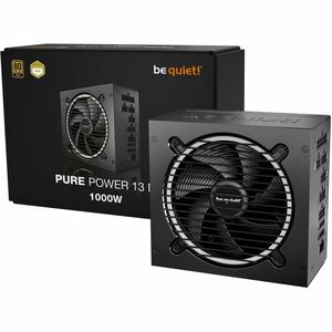be quiet! Pure Power 13 L13-M-1000W EPS12V, EPS 2.92, ATX 3.1 Modular Power Supply - 1 kW - Black - Internal - 120 V AC, 2