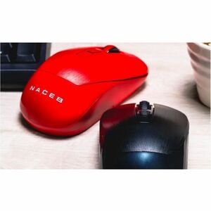 Mouse Naceb - Radiofrecuencia - USB - 3 Botón(es) - Rojo - Inalámbrico - 2.40GHz - 1600 dpi - Rueda de desplazamiento - 1 