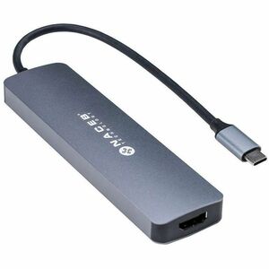 Naceb Base de conexión - Lector de tarjeta memoria - SD, TransFlash - Gris - 4 x puertos USB - 3 x USB 3.0 - USB tipo-C - 