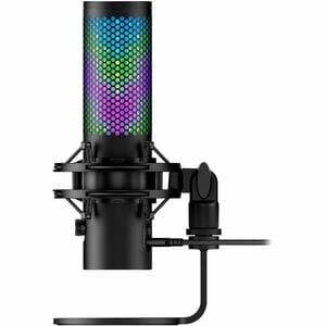 HyperX QuadCast 2 S Wired Electret Condenser Microphone for Recording - Black - 3 m - Stereo - 20 Hz to 20 kHz - Cardioid,