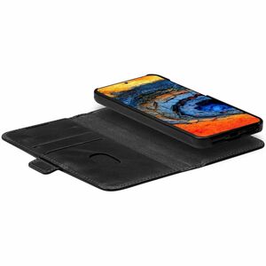LYNGE 2-in-1 Handmade Leather Wallet with Detachable Case and Room for Cards and Cash - Galaxy S25+ BLK