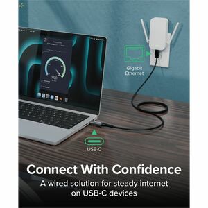 Plugable USB C to Ethernet Cable: USBC to RJ45 Ethernet Cord, Directly Connected LAN Gigabit Network Adapter - MacBook Pro