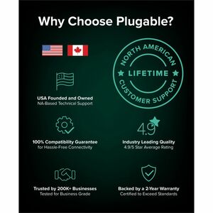 Plugable Thunderbolt 5 Dock - 140W Power Delivery, Up to Dual 6K@60Hz for Mac, Up to Dual 8K for Windows - Supports 80/120