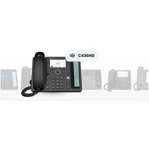 AudioCodes C436HD IP Phone - Corded - Corded/Cordless - Wi-Fi - Black - VoIP - 10.9 cm (4.3") LCD - PoE Ports